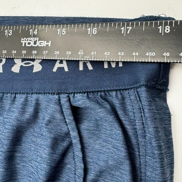 UNDER ARMOUR Women's XXL Navy Blue Athletic Crop Pants Spell out Logo Pockets - Picture 6 of 8